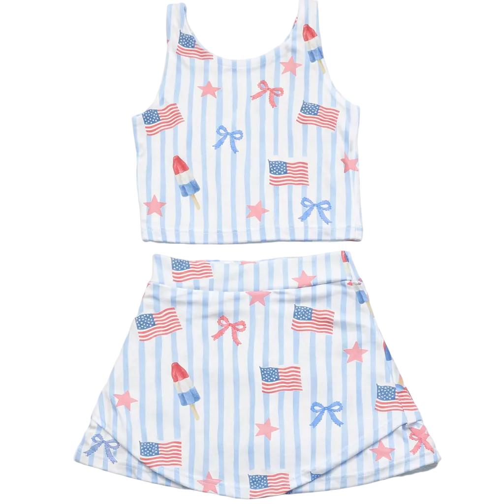 Athletic Skort Set - RTS - Patriotic