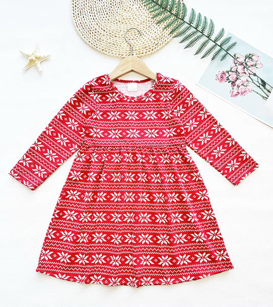 Red Faire Isle Inspired Dress