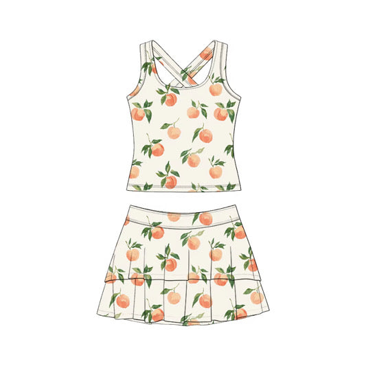 Pleated Skort Set - Preorder - Peaches
