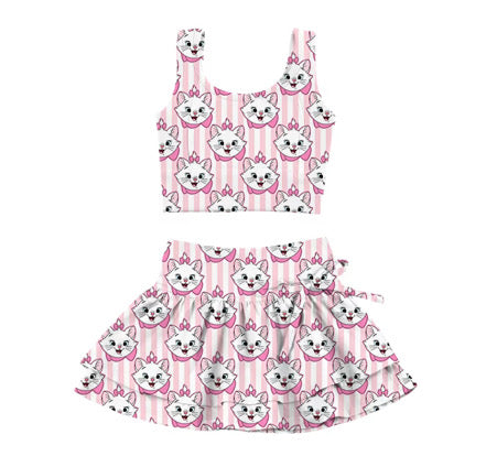 Layered Skort Set with Side Bow - Preorder